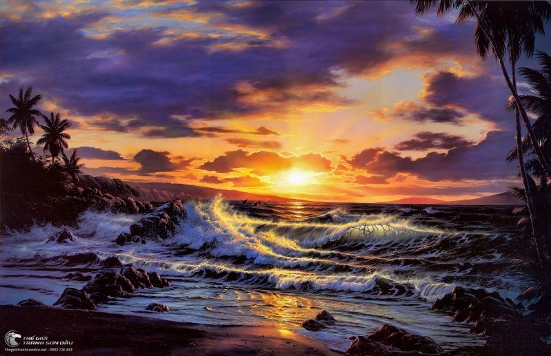 Tranh Biển Và Cảnh Mặt Trời Lặn.jpg