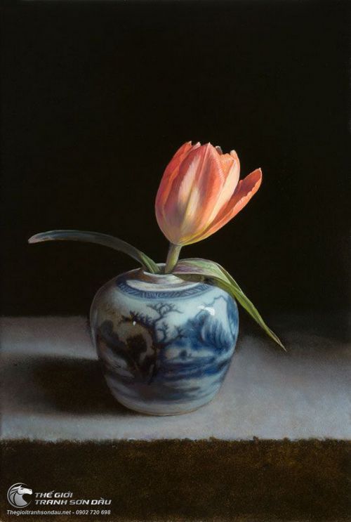 Tranh Vẽ Hoa Tulip Nghệ Thuật