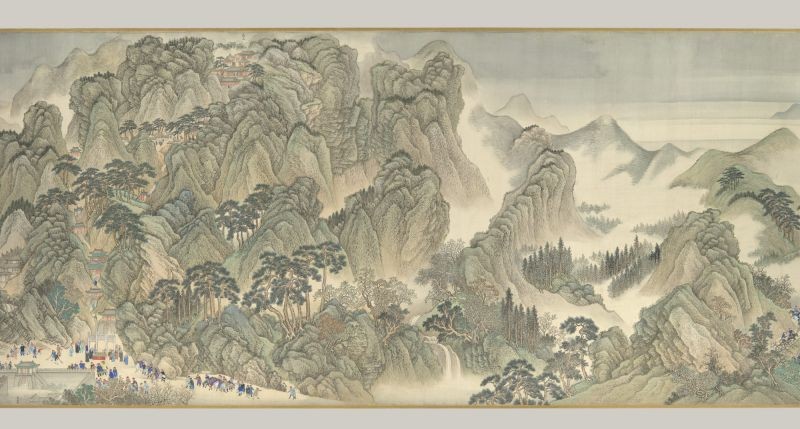 bức tranh chuyến khảo sát của vua Quang Hy đến núi Mount Tai.jpg