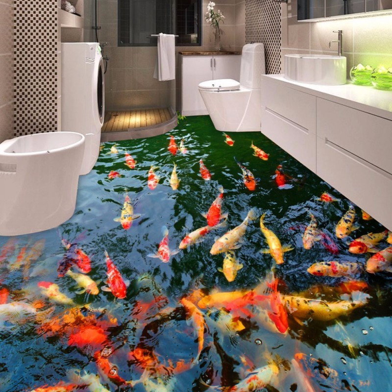 Tranh cá chép 3D cho phòng tắm.jpg