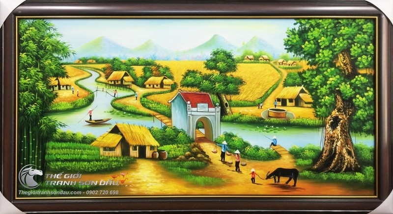 Tranh Làng Quê Đẹp Treo Phòng Khách.jpg
