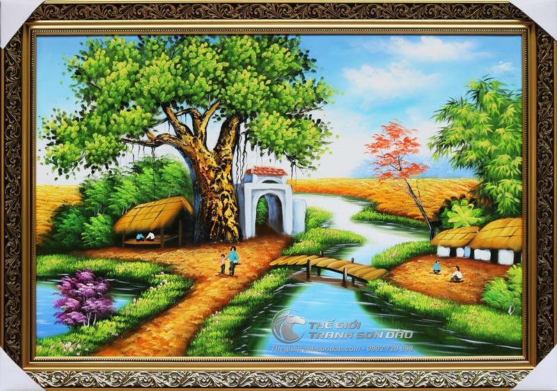 Tranh Phong Cảnh Quê Hương Đất Nước Việt Nam Xưa.jpg