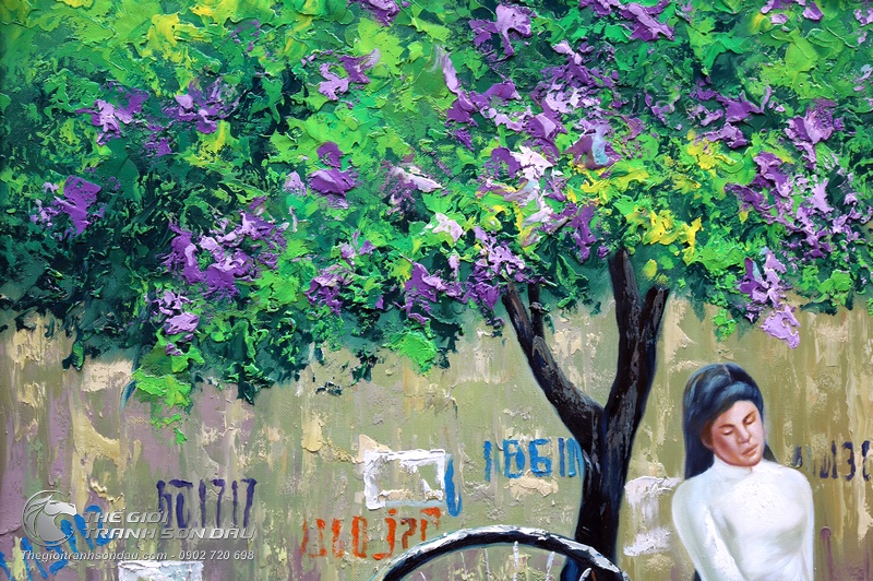 Tranh Sơn Dầu Vẽ Cô Gái Sửa Xe Đạp (2).jpg
