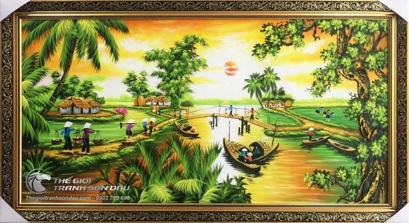 Tranh Vẽ Cảnh Quê Hương Sông Nước Miền Tây.jpg