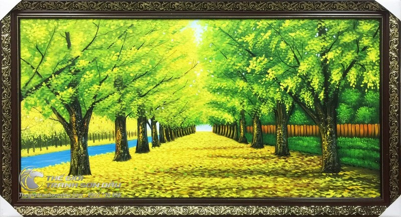 Tranh Vẽ Con Đường Giữa Hai Hàng Cây.jpg