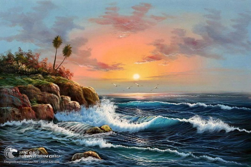 Vẽ tranh phong cảnh bình minh trên biển 150 mẫu vẽ tranh phong cảnh biển  bình minh mà đẹp
