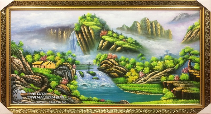 Tranh Sơn Dầu Phong Cảnh Rừng Núi tsd147  Siêu thị tranh sơn dầu Minh Hưng