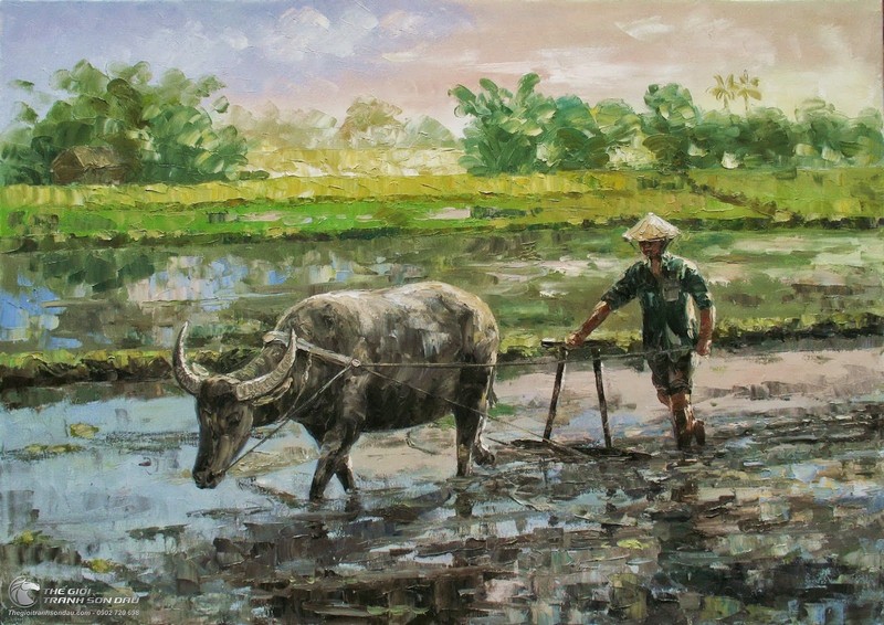 Tranh Trâu Cày Bừa, Ngoài Đồng, Sơn Dầu là một trong những chủ đề rất đặc sắc của nghệ thuật tranh Việt Nam. Hãy cùng chiêm ngưỡng những bức tranh sơn dầu đẹp và tinh tế với chủ đề trâu cày bừa ngoài đồng.
