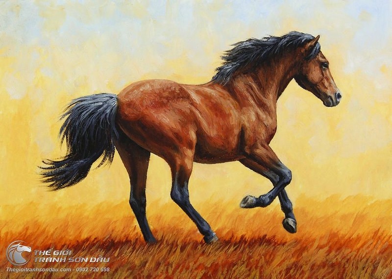 Hãy cùng chiêm ngưỡng một bức tranh chú ngựa nghìn chỉ thật sự tuyệt đẹp. Với những màu sắc tự nhiên như đồng cỏ vàng, chú ngựa trắng xóa sẽ tỏa sáng và trở thành điểm nhấn cho sự tinh tế và duyên dáng của bức tranh.