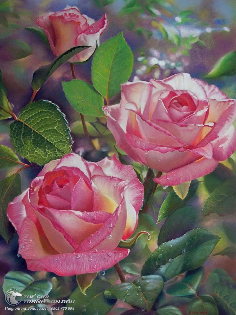 Tranh vẽ hoa hồng đẹp đơn giản dành cho người mới bắt đầu