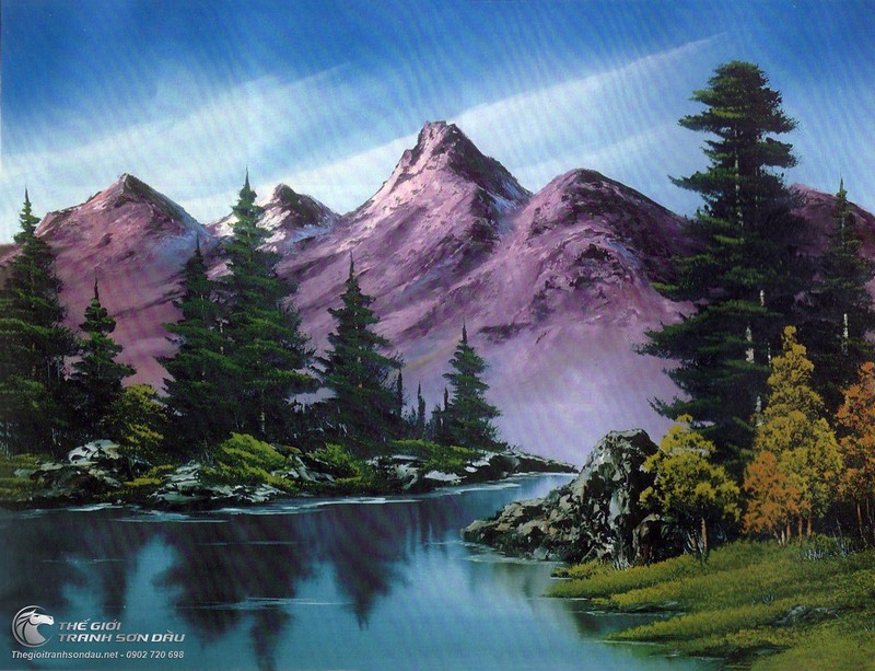 tranh phong cảnh núi rừng tây bắc  tranh phong thủy