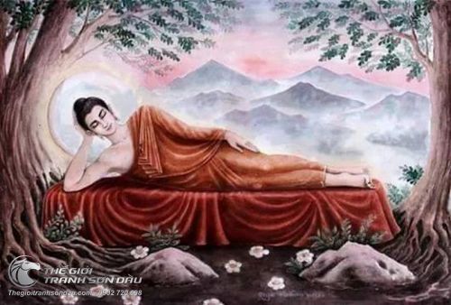Mẫu Tranh Phật Nằm Từ Bi Vẽ Sơn Dầu