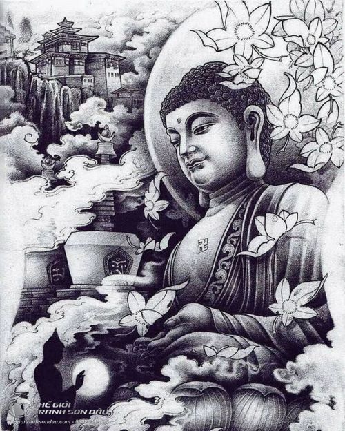 Tranh Vẽ Phật Tổ Từ Bi Đẹp - Vẽ Tay Mới 100%