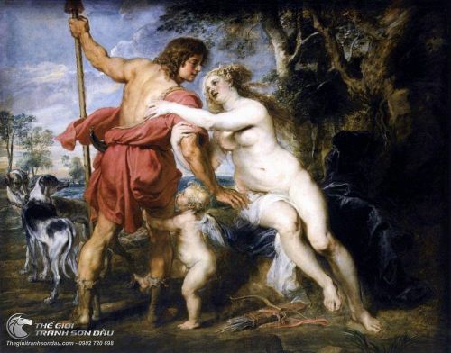 Tác Phẩm Venus và Adonis Vẽ Sơn Dầu