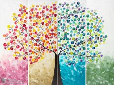 Bức Tranh Sơn Dầu Vẽ Bốn Mùa Xuân Hạ Thu Đông