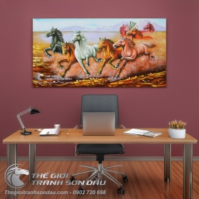 Tranh 8 Con Ngựa Chạy Trên Đất