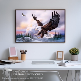 Tranh Ba Con Đại Bàng Bay Lượn