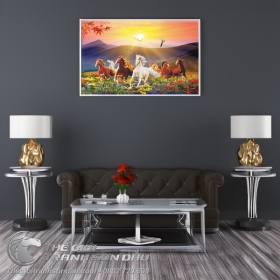 Tranh Bát Mã Truy Phong Treo Phòng Làm Việc