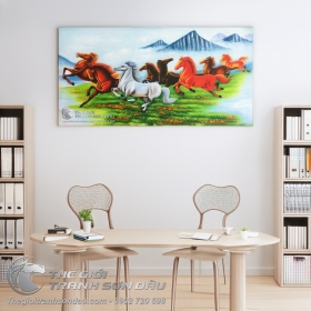 Tranh Bát Mã Truy Phong Vẽ Sơn Dầu Đẹp Giá Rẻ