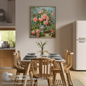 Tranh Bình Hoa Hồng Trang Trí Đẹp