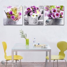 Tranh Bình Hoa Tím Bộ 3 Bức