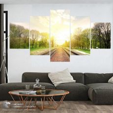 Tranh Bộ 5 Bức Đường Sắt Dài Bất Tận