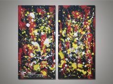 Tranh Bộ Đứng 2 Bức Vẽ Trừu Tượng Nghệ Thuật