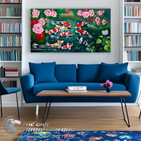 Tranh Cá Chép Hoa Mẫu Đơn