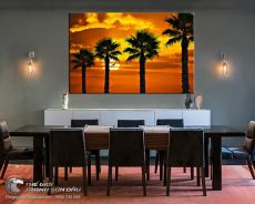 Tranh Cây Cọ Trong Hoàng Hôn