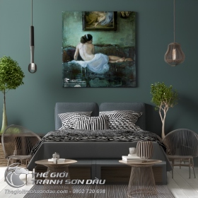 Tranh Chân Dung Thiếu Nữ Bán Khỏa Thân