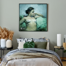 Tranh Chân Dung Vẽ Thiếu Nữ Khỏa Thân Đẹp