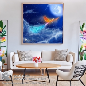 Tranh Chim Phụng Bay Trong Đêm Đẹp