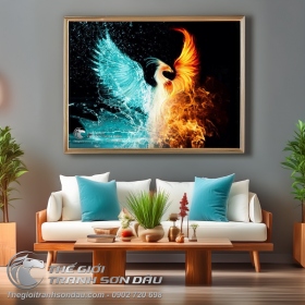 Tranh Chim Phụng Hoàng Băng Hỏa Nghệ Thuật
