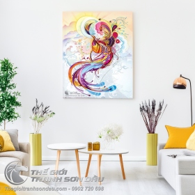 Tranh Chim Phụng Hoàng Trên Mây Nghệ Thuật