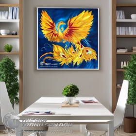 Tranh Chim Phụng Vẽ Sơn Dầu Nghệ Thuật