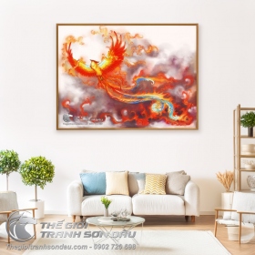 Tranh Chim Phượng Hoàng Lửa Bay Về Trời