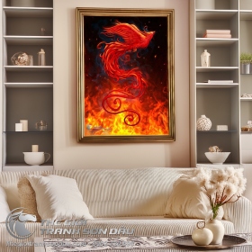 Tranh Chim Phượng Hoàng Lửa Phong Thủy