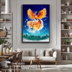 Tranh Chim Phượng Hoàng Lửa Trong Đêm