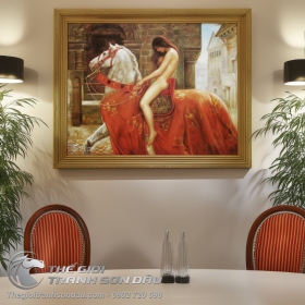 Tranh Cổ Điển Châu Âu Cô Gái Khỏa Thân Cưỡi Ngựa