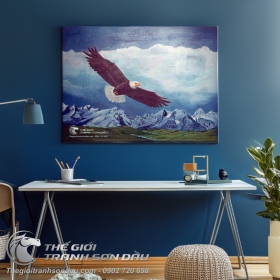 Tranh Đại Bàng Mây Trắng Và Núi Tuyết