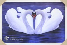Tranh Đôi Thiên Nga Vẽ Bằng Sơn Dầu