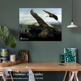 Tranh Hai Con Đại Bàng Bay Lượn