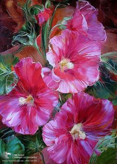 Tranh Hoa Dâm Bụt Màu Hồng