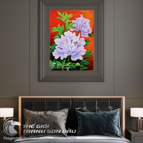 Tranh Hoa Mẫu Đơn Màu Tím