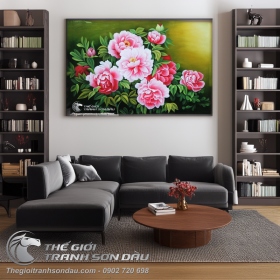 Tranh Hoa Mẫu Đơn Treo Phòng Khách