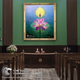 Tranh Hoa Sen Búp Sen Và Cẩm Lý