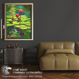 Tranh Hoa Sen In Bóng Trên Hồ