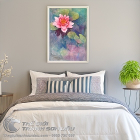 Tranh Hoa Sen Lá Sen Mặt Hồ