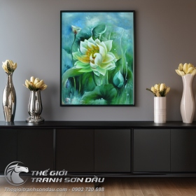 Tranh Hoa Sen Trắng Đẹp Tao Nhã