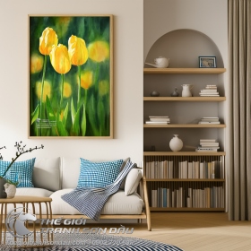 Tranh Hoa Tulip Màu Vàng Đẹp